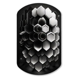 Abstract Geometric Black And White I - Asymmetric Metal Wall Art