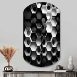 Abstract Geometric Black And White II - Asymmetric Metal Wall Art