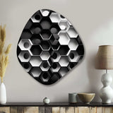 Abstract Geometric Black And White II - Asymmetric Metal Wall Art