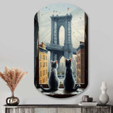 Two Cats In The City II - Asymmetric Metal Wall Art