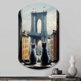 Two Cats In The City II - Asymmetric Metal Wall Art