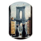 Two Cats In The City II - Asymmetric Metal Wall Art