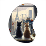 Two Cats In Paris III - Asymmetric Metal Wall Art