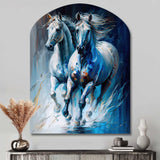 Two Horses Running II - Asymmetric Metal Wall Art