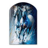 Two Horses Running II - Asymmetric Metal Wall Art