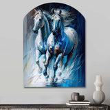 Two Horses Running II - Asymmetric Metal Wall Art