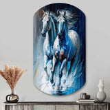 Two Horses Running II - Asymmetric Metal Wall Art