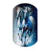 Two Horses Running II - Asymmetric Metal Wall Art