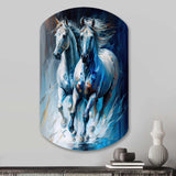 Two Horses Running II - Asymmetric Metal Wall Art