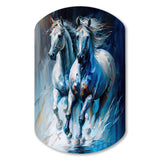 Two Horses Running II - Asymmetric Metal Wall Art