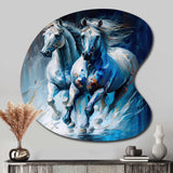 Two Horses Running II - Asymmetric Metal Wall Art