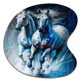 Two Horses Running II - Asymmetric Metal Wall Art