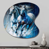 Two Horses Running II - Asymmetric Metal Wall Art