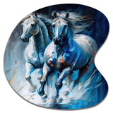 Two Horses Running II - Asymmetric Metal Wall Art