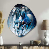 Two Horses Running II - Asymmetric Metal Wall Art