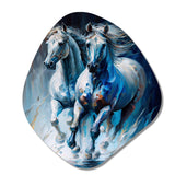 Two Horses Running II - Asymmetric Metal Wall Art