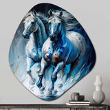 Two Horses Running II - Asymmetric Metal Wall Art