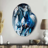 Two Horses Running II - Asymmetric Metal Wall Art