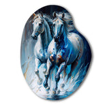 Two Horses Running II - Asymmetric Metal Wall Art