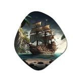 Pirate Boat On The Ocean - Asymmetric Metal Wall Art