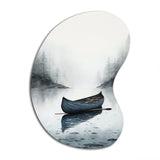 Canoe On The Lake I - Asymmetric Metal Wall Art