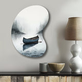 Canoe On The Lake I - Asymmetric Metal Wall Art