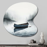 Canoe On The Lake I - Asymmetric Metal Wall Art