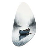 Canoe On The Lake I - Asymmetric Metal Wall Art