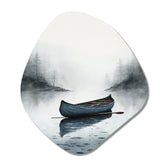 Canoe On The Lake I - Asymmetric Metal Wall Art