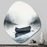 Canoe On The Lake I - Asymmetric Metal Wall Art