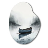 Canoe On The Lake I - Asymmetric Metal Wall Art