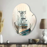 Fisherman'S Boat On The Ocean II - Asymmetric Metal Wall Art