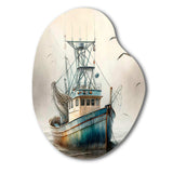 Fisherman'S Boat On The Ocean II - Asymmetric Metal Wall Art