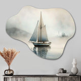 Boat On The Lake I - Asymmetric Metal Wall Art