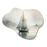 Boat On The Lake I - Asymmetric Metal Wall Art