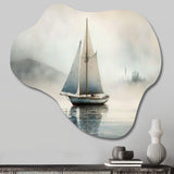 Boat On The Lake I - Asymmetric Metal Wall Art