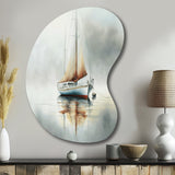 Boat On The Lake II - Asymmetric Metal Wall Art