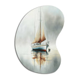 Boat On The Lake II - Asymmetric Metal Wall Art