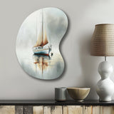 Boat On The Lake II - Asymmetric Metal Wall Art