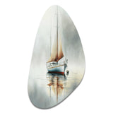 Boat On The Lake II - Asymmetric Metal Wall Art