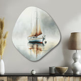 Boat On The Lake II - Asymmetric Metal Wall Art