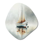 Boat On The Lake II - Asymmetric Metal Wall Art