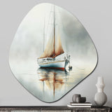 Boat On The Lake II - Asymmetric Metal Wall Art