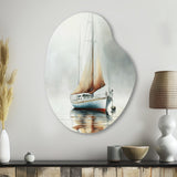 Boat On The Lake II - Asymmetric Metal Wall Art