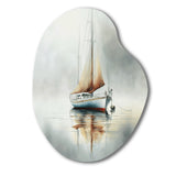 Boat On The Lake II - Asymmetric Metal Wall Art