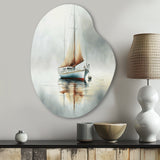 Boat On The Lake II - Asymmetric Metal Wall Art