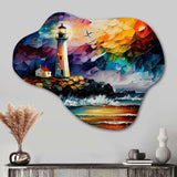 Lighthouse By The Ocean V - Asymmetric Metal Wall Art