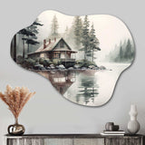 Cottage By The Lake I - Asymmetric Metal Wall Art