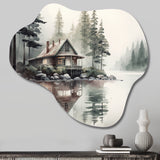 Cottage By The Lake I - Asymmetric Metal Wall Art