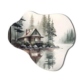 Cottage By The Lake I - Asymmetric Metal Wall Art